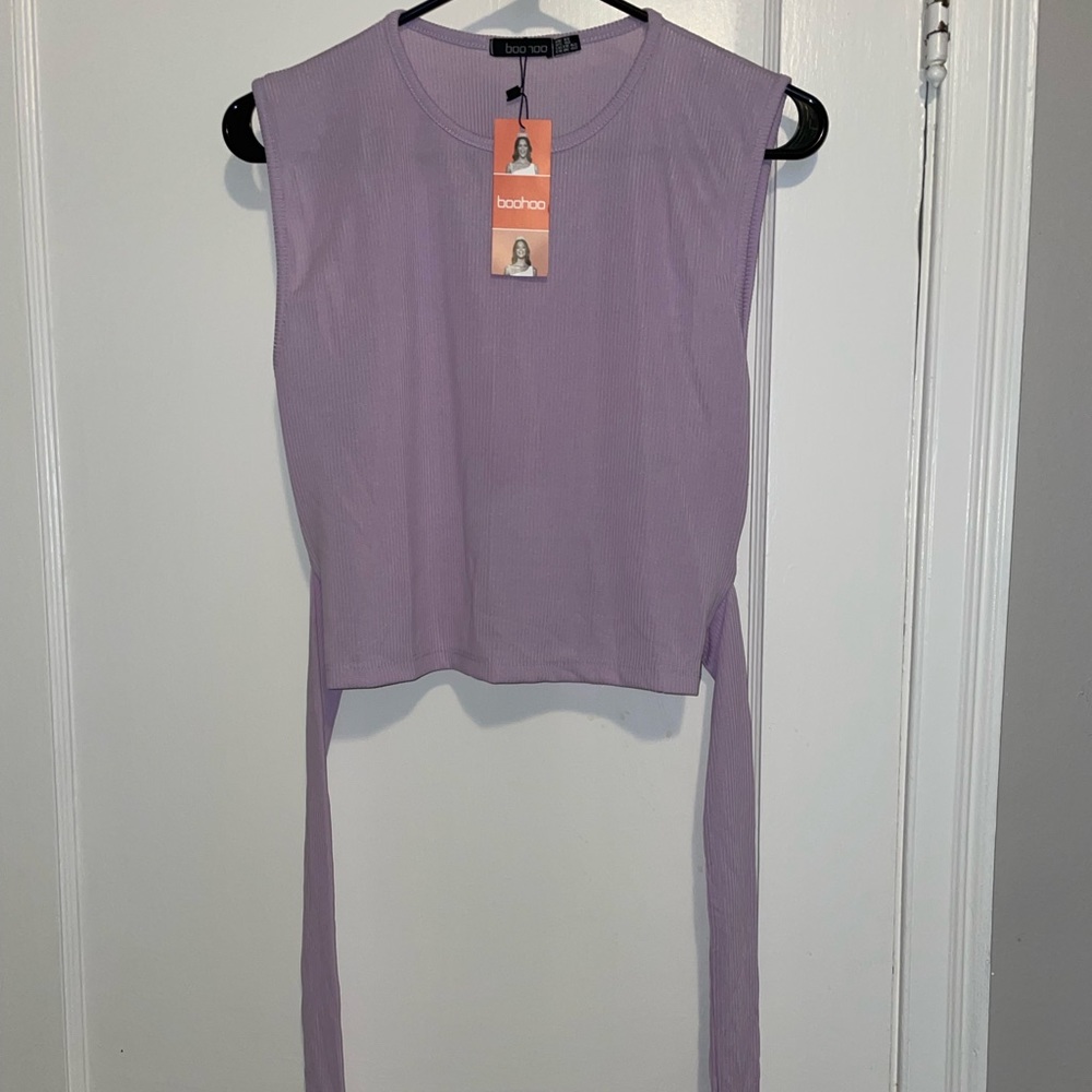Lavender sleeveless crop top size US 10